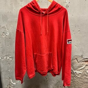 Marlboro Country Store Red Vintage 90s Fleece Pullover Hoodie Sweatshirt XXL 2XL